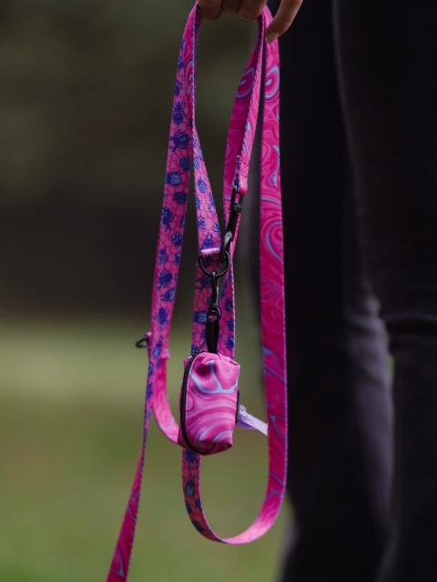 Smycz przepinana 3 m Bubblegum/Robaczki